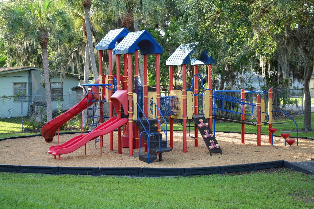 Playground equipment in sandpit for Rubonia Community Center