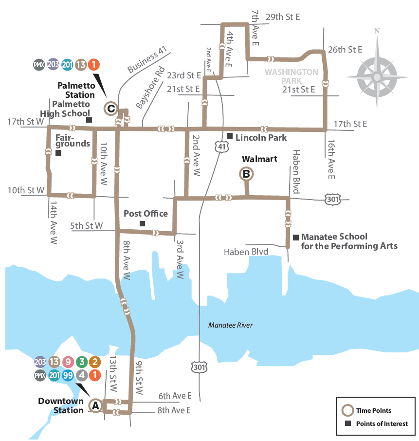 Route 13 Map