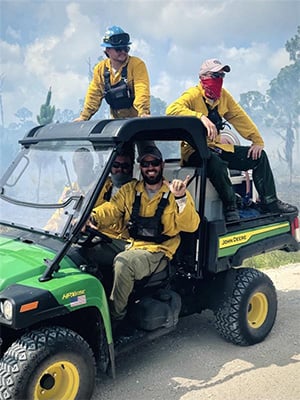 Rangers Driving Out to Prescribed Burn Site